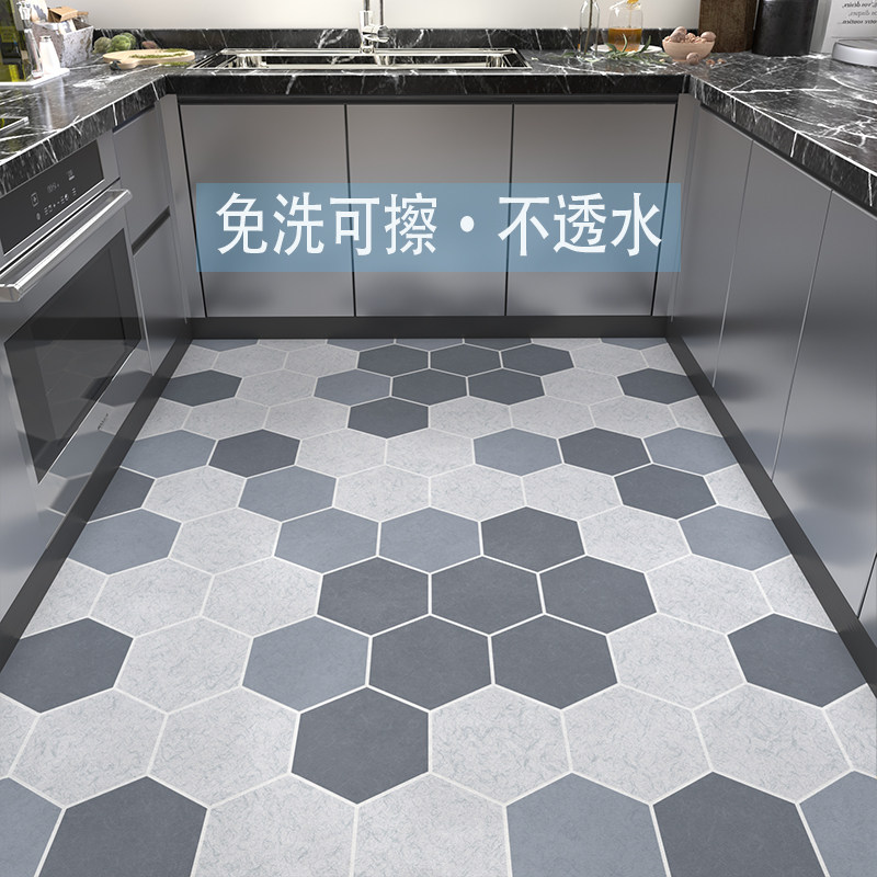 厨房地垫防滑防油可擦免洗pvc防水防脏厨房专用地毯耐脏脚垫满铺