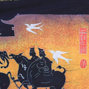 苗族蜡染画车骑出巡民族特色工艺品餐厅客栈酒吧茶室装饰挂画