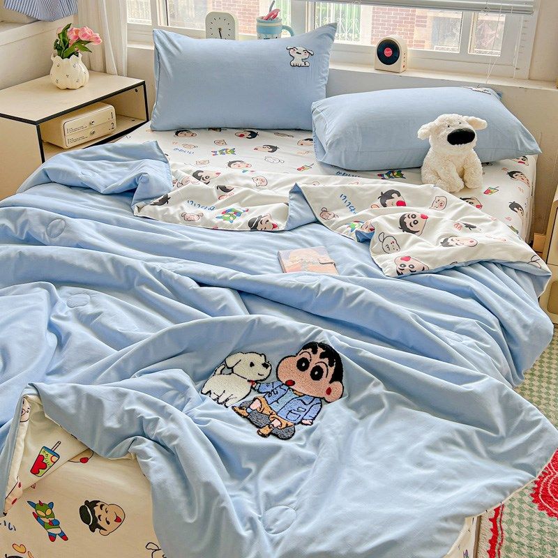 儿童空调被夏凉被四件套夏季双人薄被子宿舍非全棉单人学生