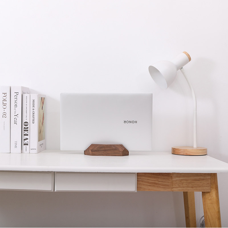 笔记本立式收纳架电脑竖立放置支架外接屏平板桌面底座实木质架子