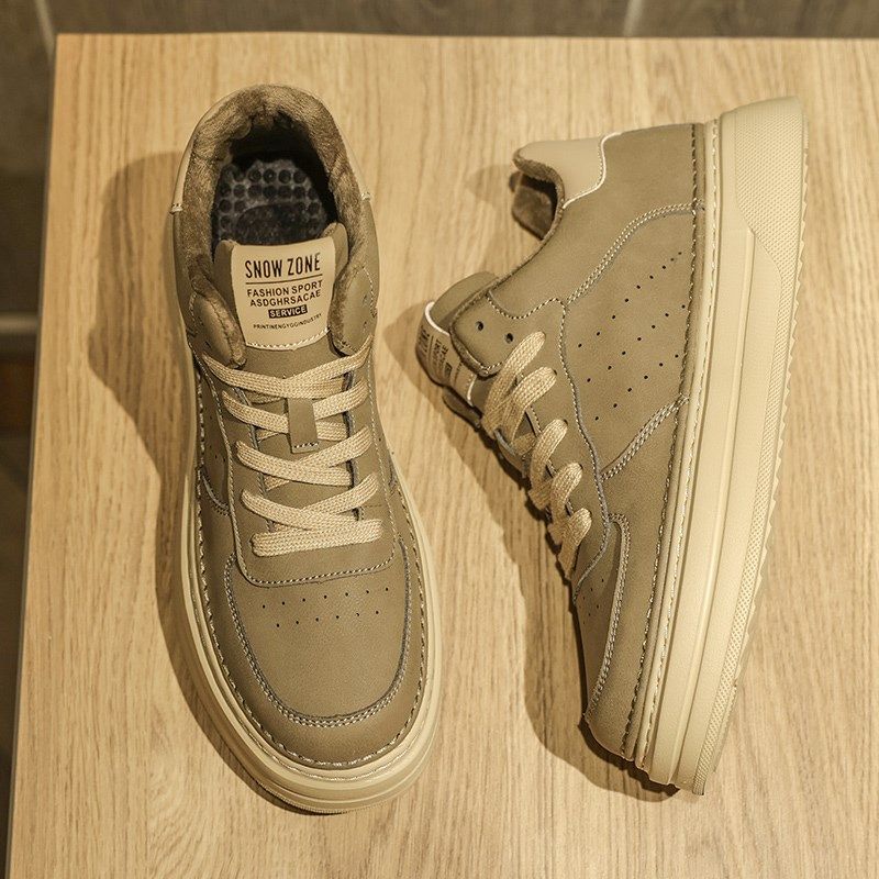 春季高帮鞋棉鞋男款鞋子2024新款二棉中帮板鞋加绒冬天男鞋冬鞋潮