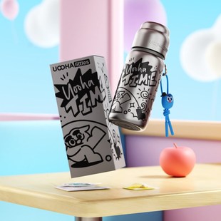 uooha涂鸦保温杯男大容量儿童水杯女生高颜值保冷杯子上学礼物