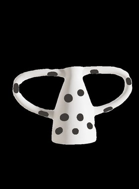 黑白色波点简约高级感酒柜摆件客厅小众艺术品摆设现代桌面装饰品