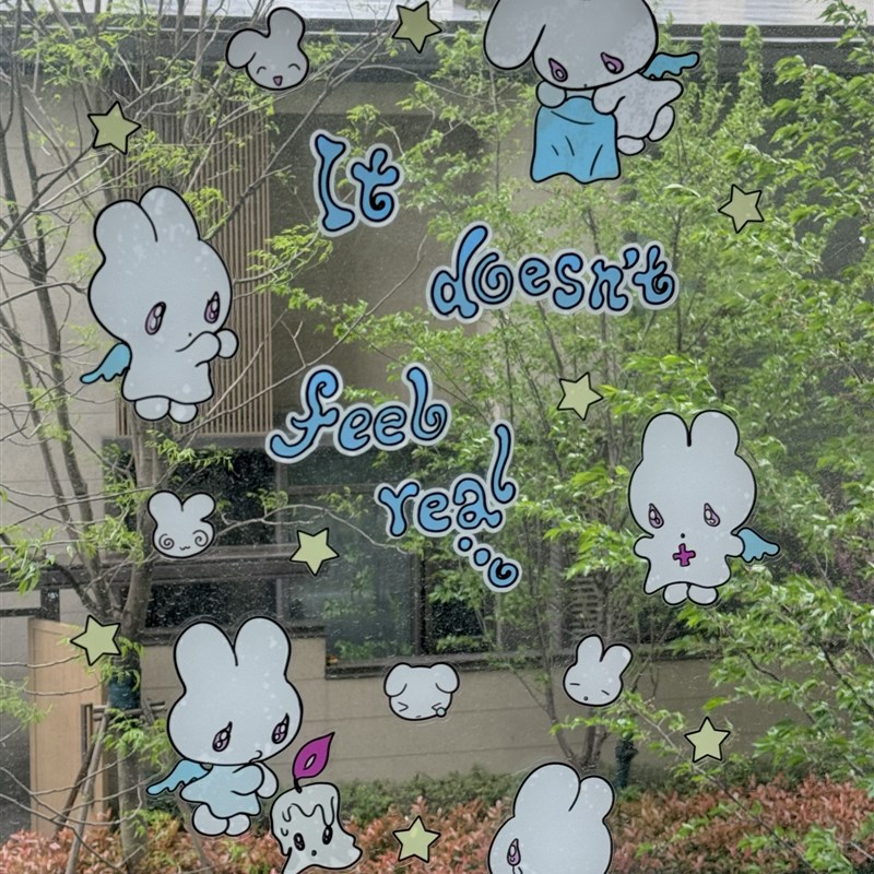 onionion*鸟鸟一 天使小兔主题氛围装饰玻璃贴窗花