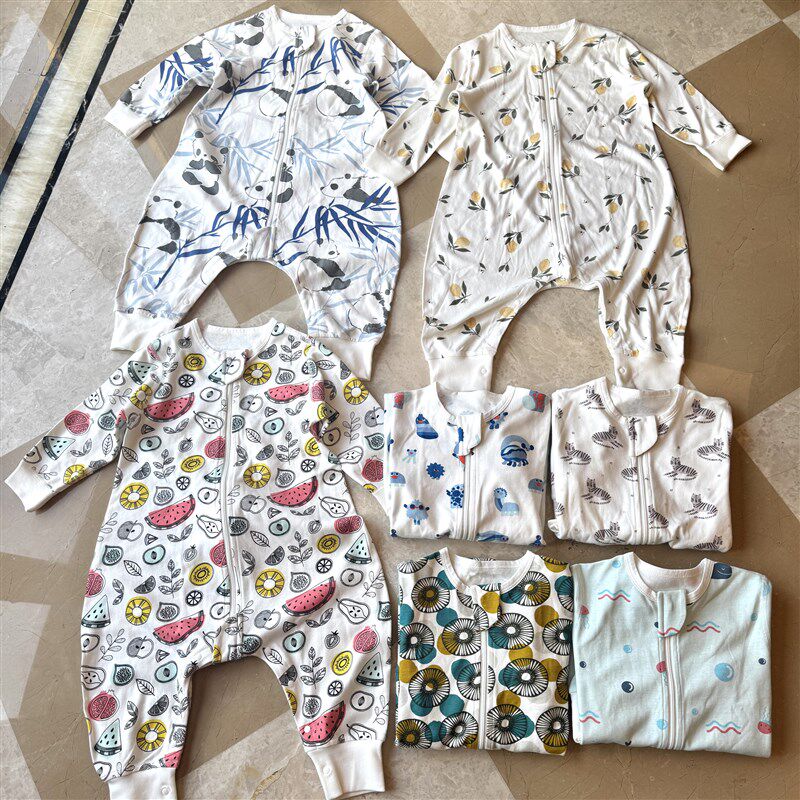 早鸟价 儿童长袖春秋款分腿睡袋 a类纯棉婴儿宝宝防踢被