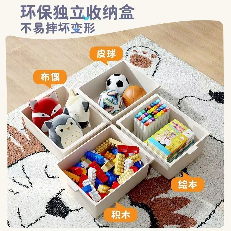 多层儿童玩具收纳架置物架大容量移动落地收纳柜宝宝收纳推车架子