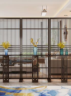 入户玄关屏风隔断墙客厅进门遮挡置物架新中式座屏卫生间镂空格栅
