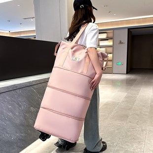 带轮子万向轮旅行包女大容量拉杆的背包折叠行李箱可背可拉手提袋