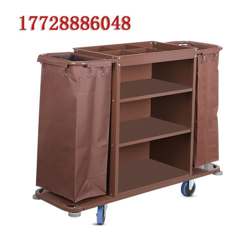 多功能布袋手推保洁工作车酒店宾馆客房布草车清洁打扫卫生服务车