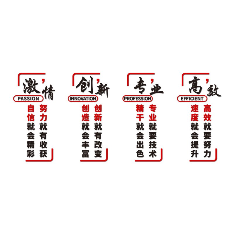 办公室墙面装饰企业文化墙团队励志激励文字标语墙贴纸画立体设计