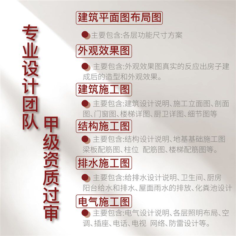 新农村自建房别墅图纸二层三层半cad施工图建筑房屋设计效果图