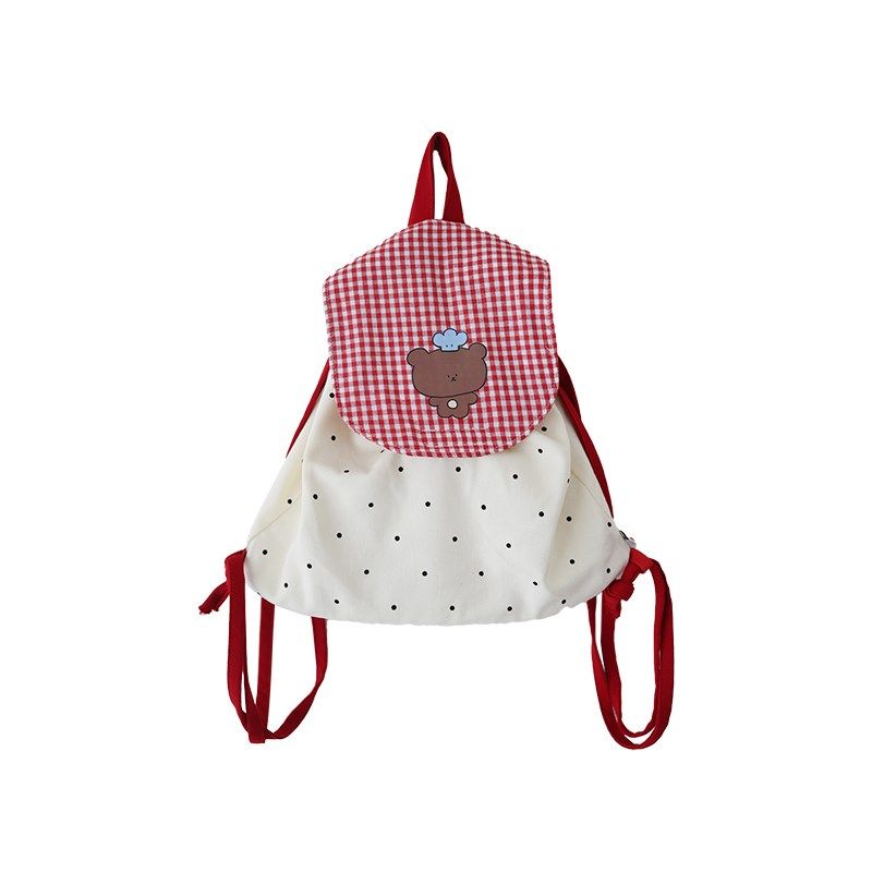 可爱出游抽绳双肩包小学生背包女款小号通勤轻便书包休闲旅行包包