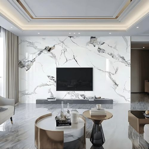 碳晶板木饰面竹炭纤维板电视背景墙仿大理石客厅碳岩板装饰护墙板