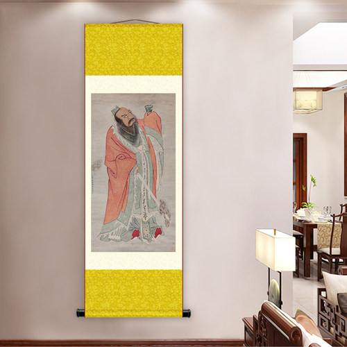 道家张天师画像挂画 张道陵丝绸画卷轴画镇宅装饰画道家装饰字画