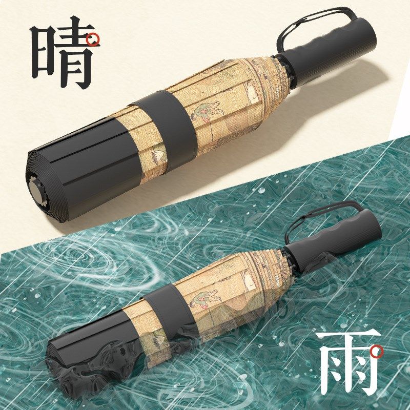 20骨国风长柄雨伞定制logo可印字广告伞订制太阳礼品男直杆伞