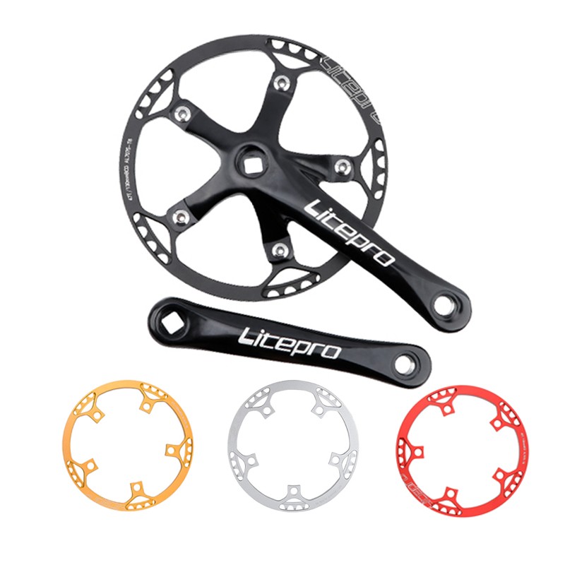 Litepro小轮折叠自行车方孔曲柄牙盘45 47 53 56 58T单盘片带护盘