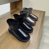 百搭加厚女靴雪地I棉鞋 2024年冬款 亮面时尚 套筒雪地靴防寒耐磨棉