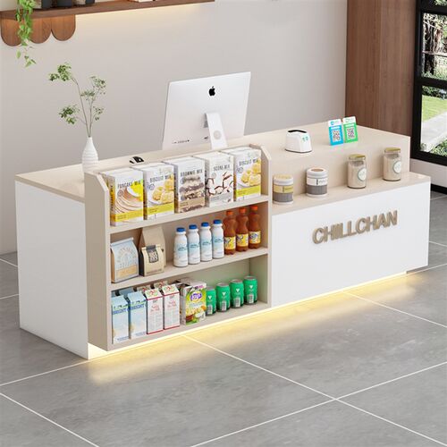 便利店前台收银台店铺小型柜台吧台桌奶茶店展示架咖啡店接待台