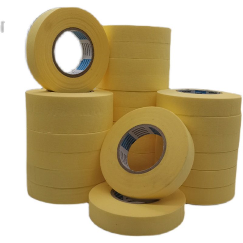 高粘美纹纸胶带整箱50米真石漆黄色美缝喷漆装修外墙分色纸耐高温