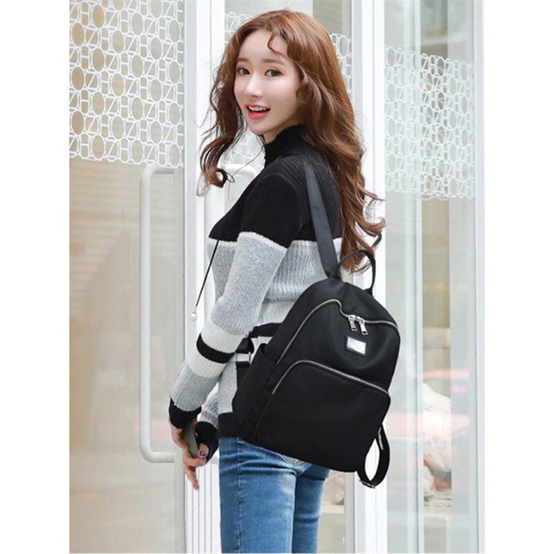 2024新款牛津布双肩包女韩版时尚休闲大容量旅行包背包女古着感系