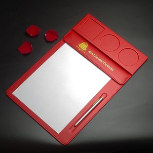 红色A4会议夹皮板夹垫板夹皮质文件账单板夹皮革a4文件夹板商务办