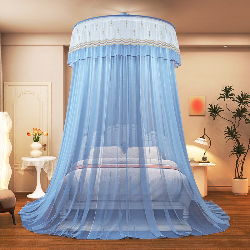 夏天蚊帐公主风 宫廷落地家用蚊帐超大吸盘圆顶吊顶帐子1.5/1.8米