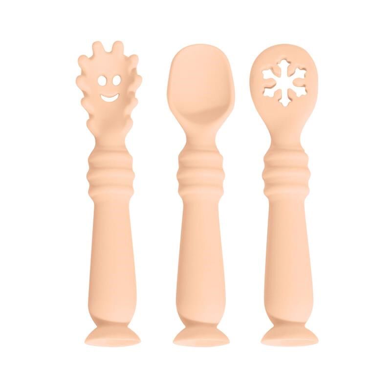 新品宝宝儿童学吃饭训练勺子喝汤喝粥弯头婴儿硅胶辅食勺儿童汤勺