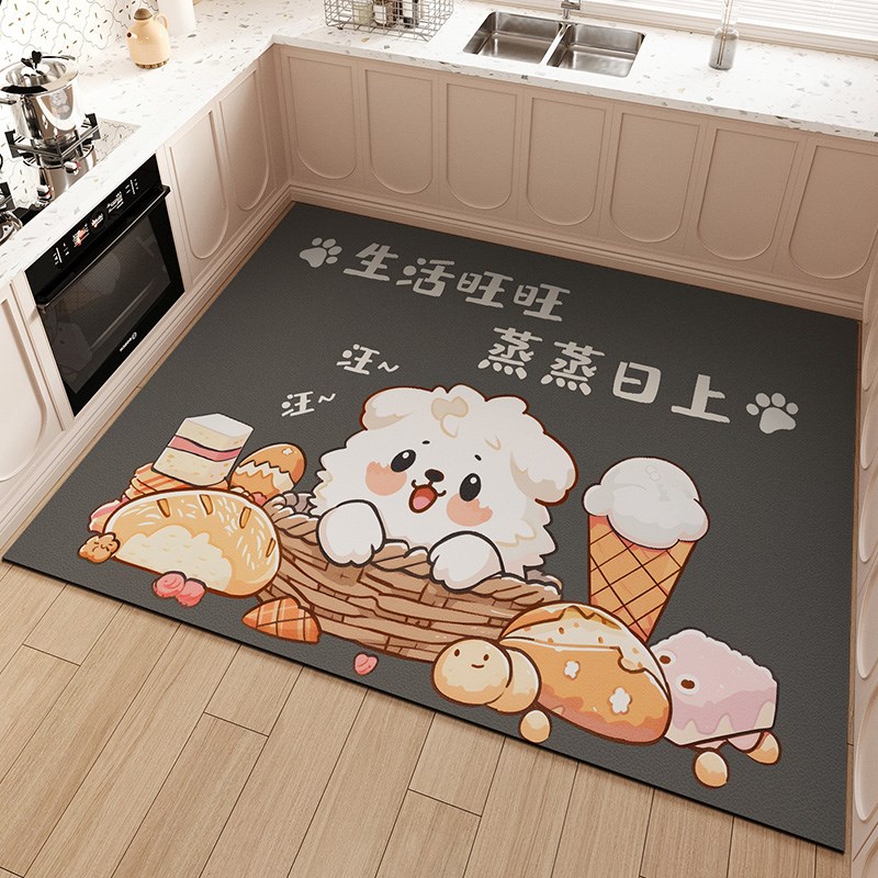 皮革厨房地垫防水防油防滑脚垫整铺大面积耐脏可擦免清洗地毯