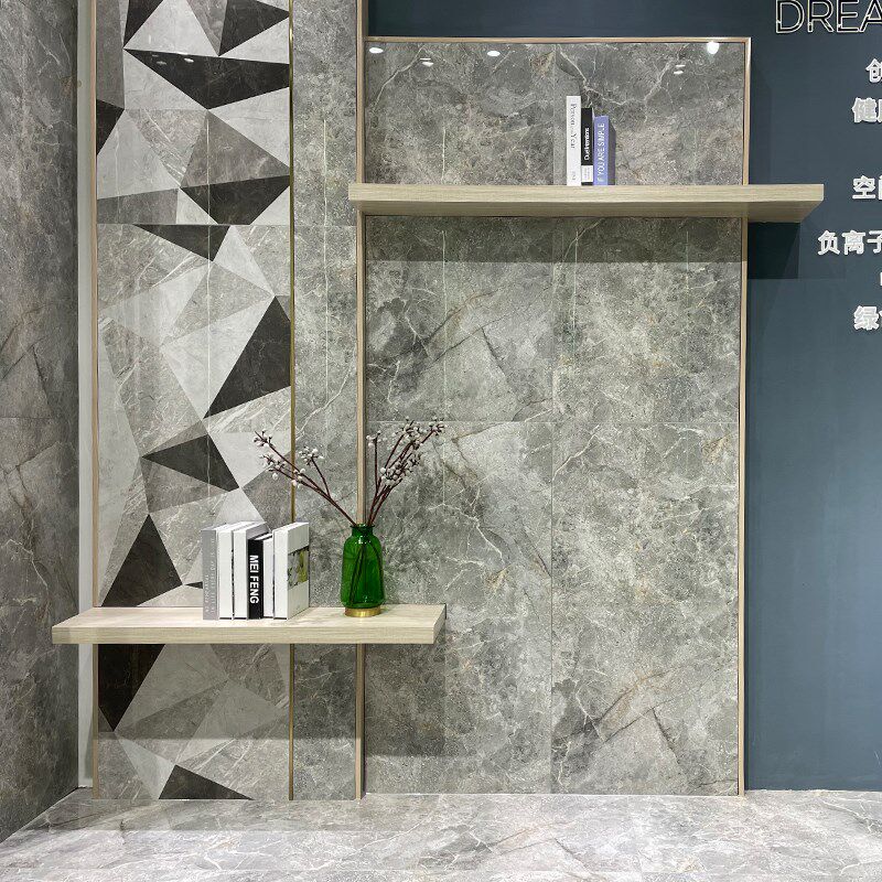 简约现代大板大理石瓷砖地砖花砖600x1200客厅拼花地板砖背景墙砖