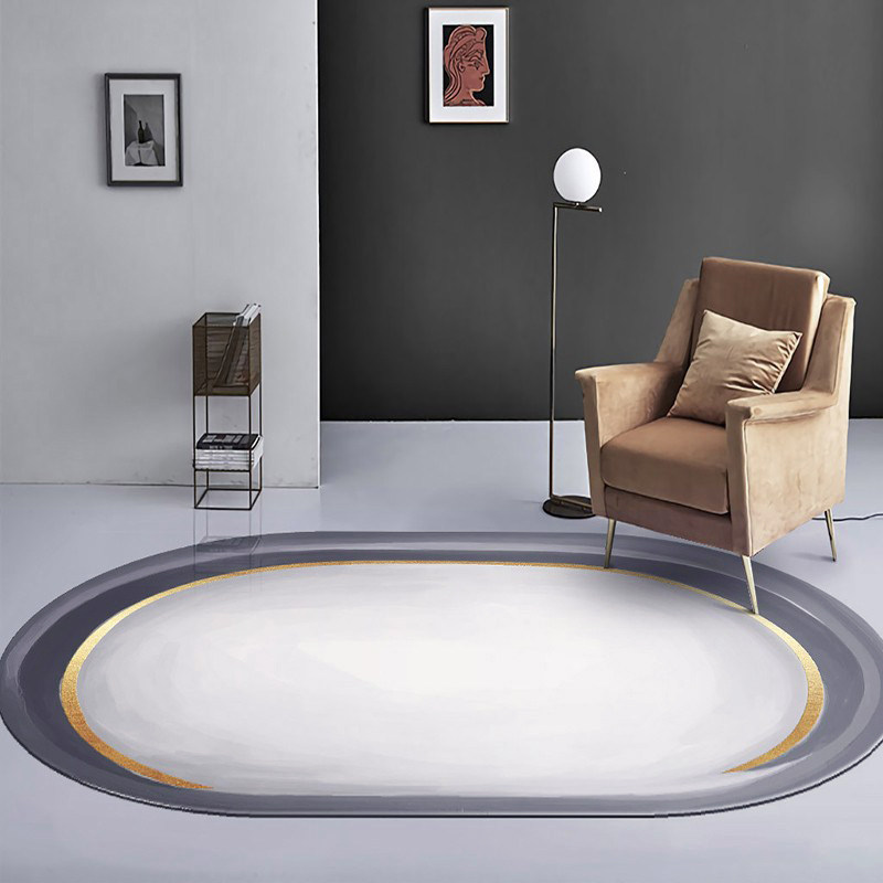 可擦洗pvc地垫客厅茶几 皮革不A规则椭圆形地毯简约卧室免洗pu防