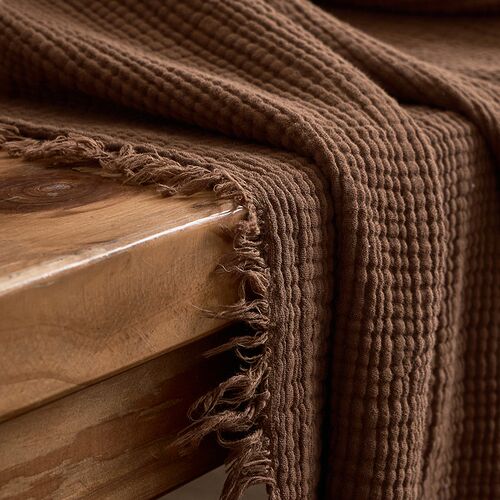 褶皱感松软全棉四层纱沙发巾沙发毯卧室床上毯子休闲毯办公室