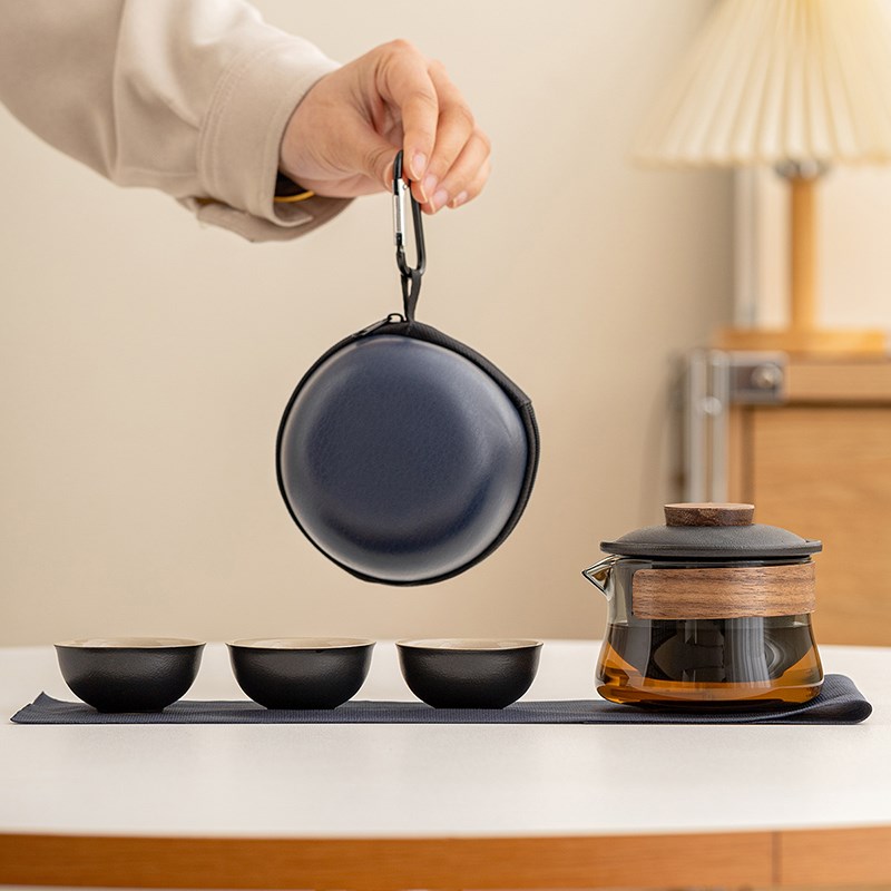 旅行茶具套装便携式陶瓷泡茶壶功夫茶杯室内外喝茶收纳包2025新款