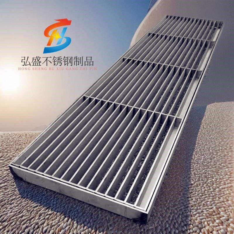 不锈钢排水沟格栅盖板市政道路庭院景区排水工程条形格栅雨水篦子