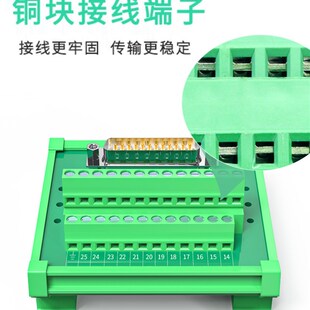 串口9针DB9 DB15 DB25 37针中继端子台转接板自动化导轨式接线台