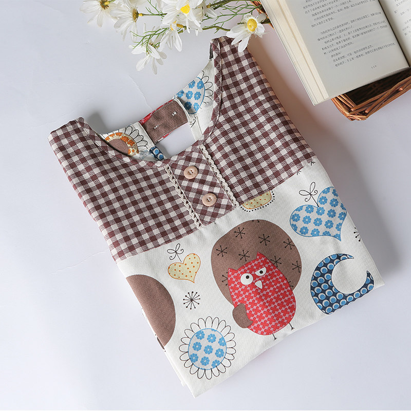 韩版时尚做饭围裙无袖厨房成人罩衣防污可爱纯棉定制包邮女士