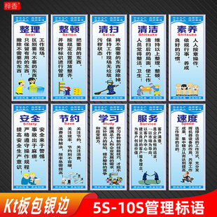 5S 6S 7Se 8S 9S 10S公司企业工厂车间生产标准化管理标语牌办公