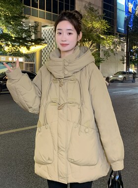 A字版宽松羽绒服女中长款小个子胖Amm孕妇加肥加大200斤韩版特大