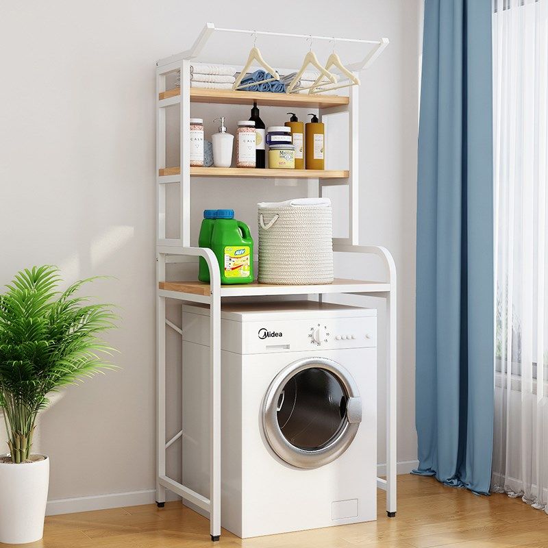 小尺寸洗衣机置物架滚筒卫生间阳台落地式翻盖洗衣机上开收纳架子