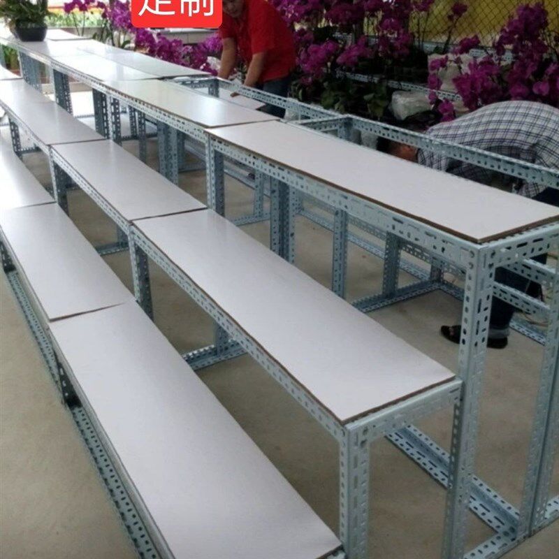 阶梯货架升花店展会粮油店阳台花架展示架角钢梯形二三层台阶货架