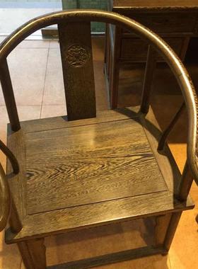 价太师椅鸡翅椅木圈椅ZG-82016三件套靠背椅中式实木休闲帽茶桌椅