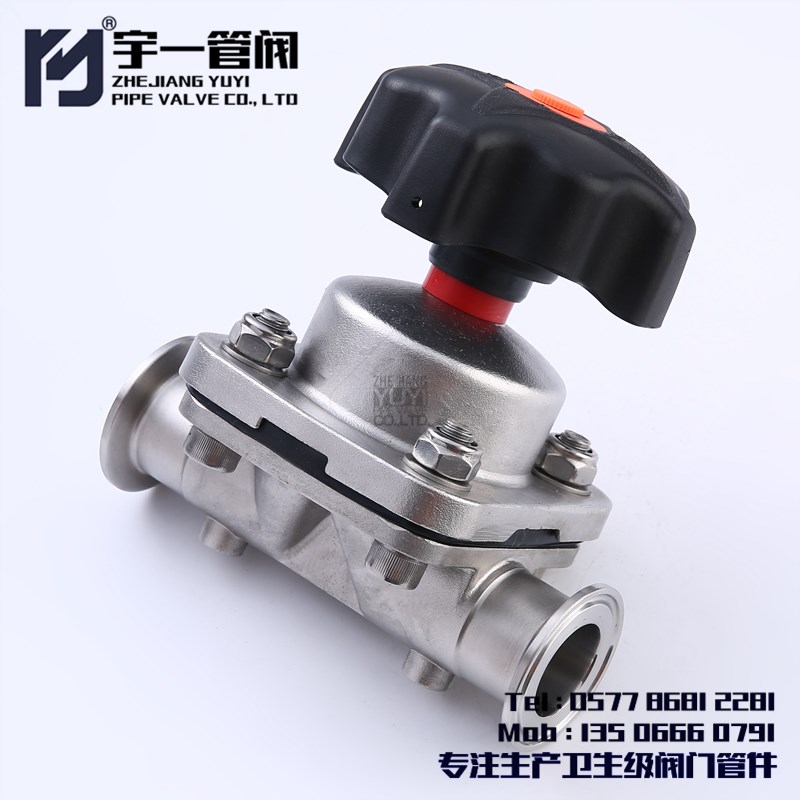 不锈钢SUS316L卫生级卡箍式快装盖米隔膜阀手动双膜片隔膜阀G81F