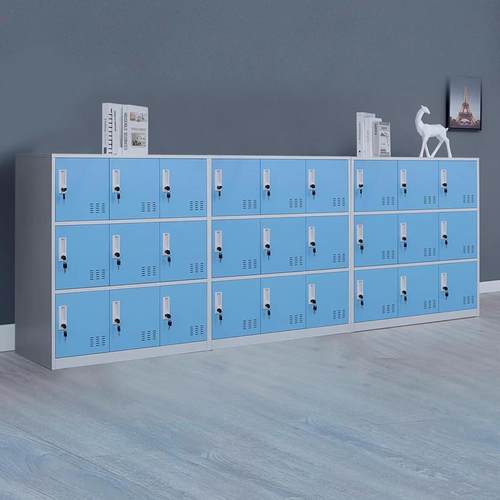 柜彩色衣柜员工更DGHK带锁铁皮储物存包柜收纳资料柜教室柜学生书