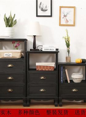 美式村复古斗柜实客厅柜 式田园储物柜ZG-63022乡 卧室木床边组合