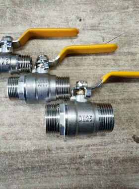 6/4分铜电镀双内丝球阀DN15/20/25阀门1/1.2/1.5/2寸外丝水管开关