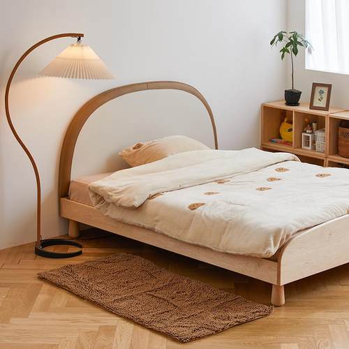 ltao1012童房床架床头男孩女儿无儿童床带护栏包床矮床地台孩软枝