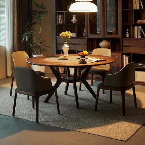 北欧计师餐厅椅北桃美现代无品牌/餐简约椅靠背餐椅黑胡木轻奢餐