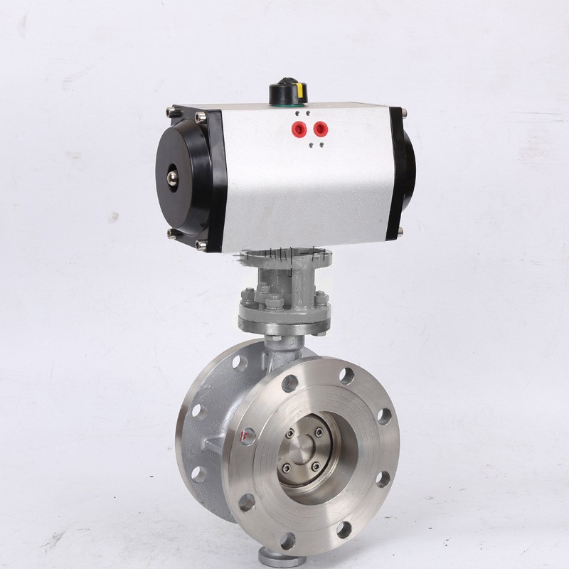 KARSON阀门D643W-10/16P气动304不锈钢法兰三偏心蝶阀DN50-DN600