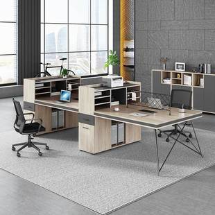 办公简约人办公桌室4位职员工位电脑桌椅组合广州办公工5410家具