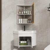 三角洗洗79472手柜组合小户型转角浴室柜卫生间漱台陶瓷体形一洗