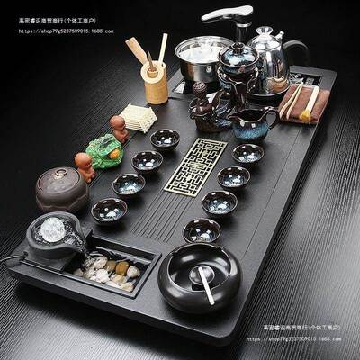 全自动流办水茶盘水一体茶壶AZD具套装家用客厅功夫泡烧茶台整套